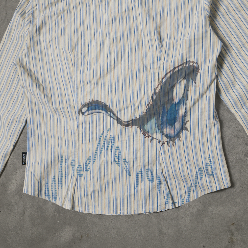 reworked Versace striped shirt - Size M