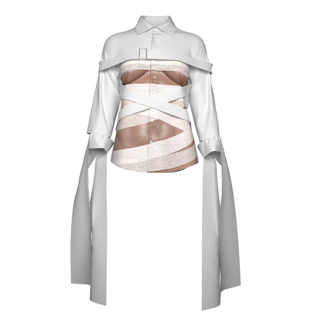 bondage torso print shirt