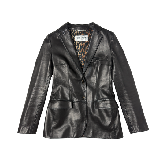 Dolce & Gabbana leather blazer jacket - Size 42