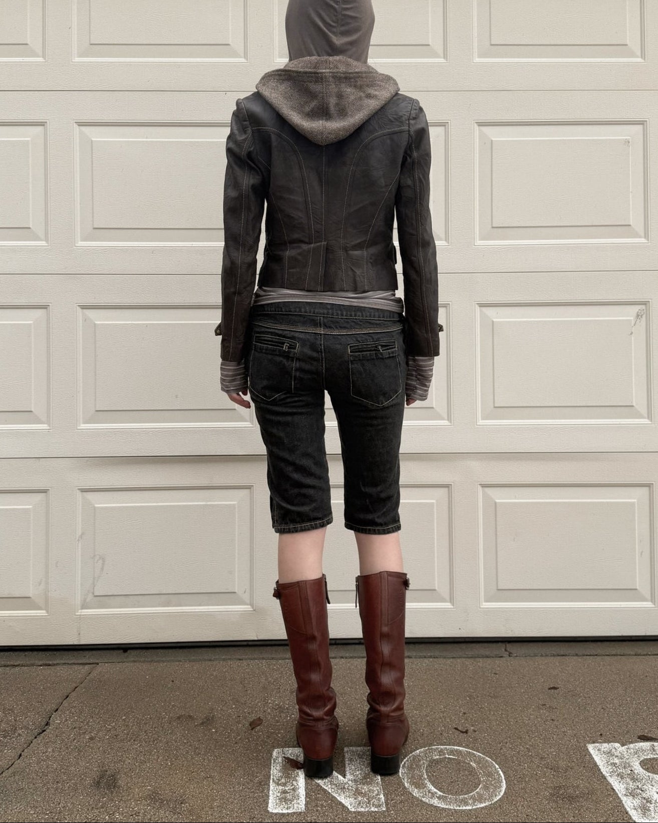 reworked veg tan leather jacket - Size M