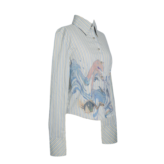 reworked Versace striped shirt