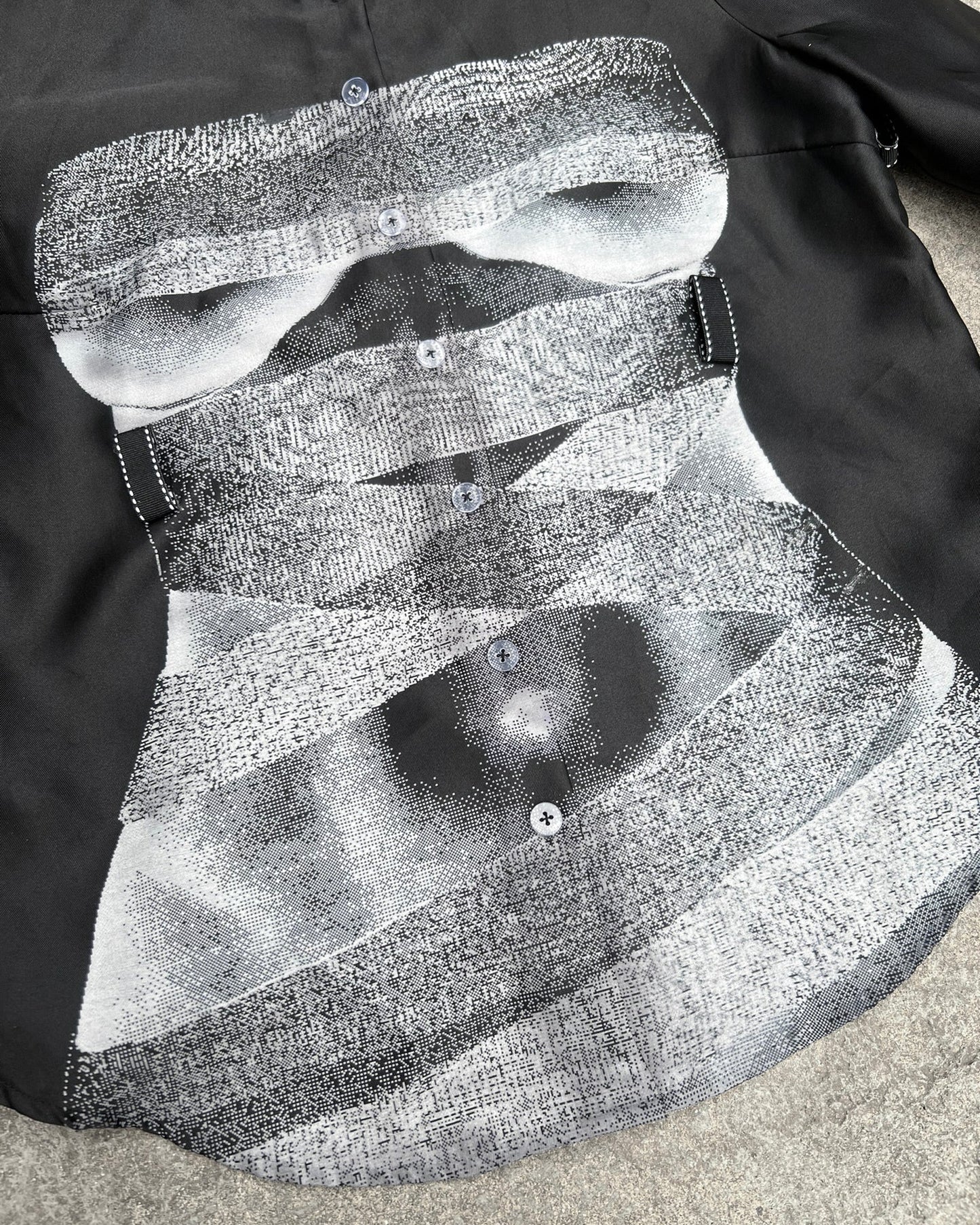 bondage torso print shirt
