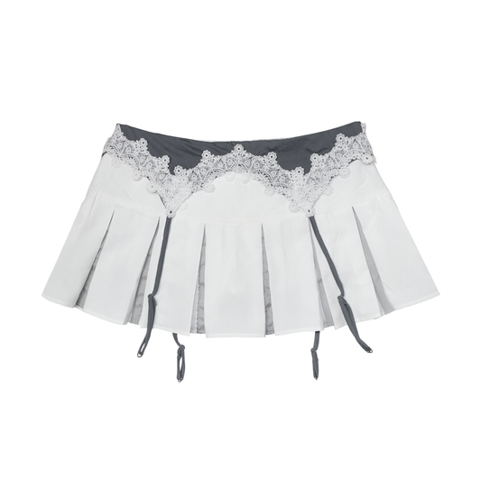 garter layered pleated skirt