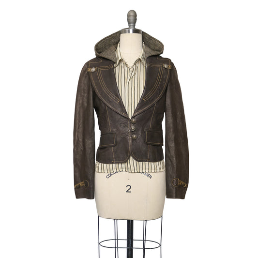 reworked veg tan leather jacket - Size M