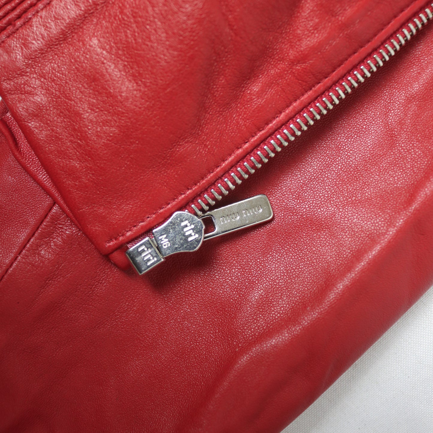 Miu Miu leather biker jacket - Size 38