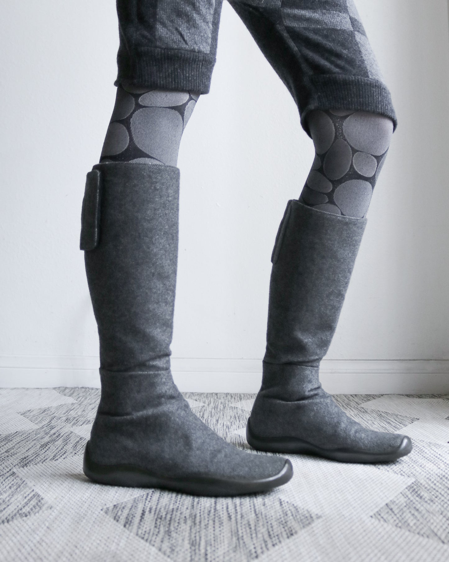 00s Prada wool twill knee high boots – Size 37