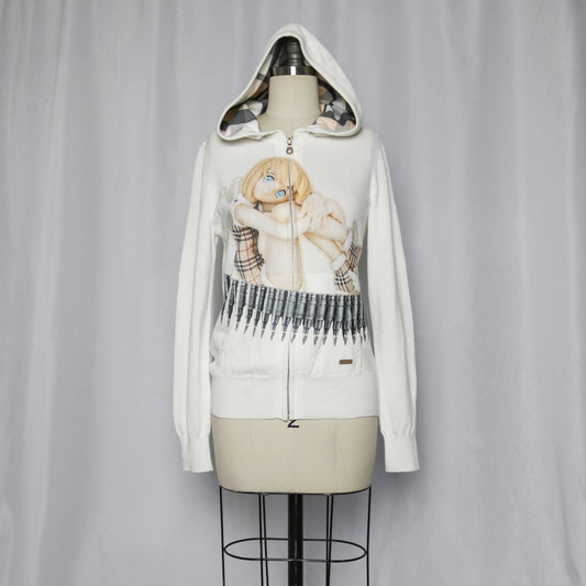 reworked Burberry knit hoodie - Size 38