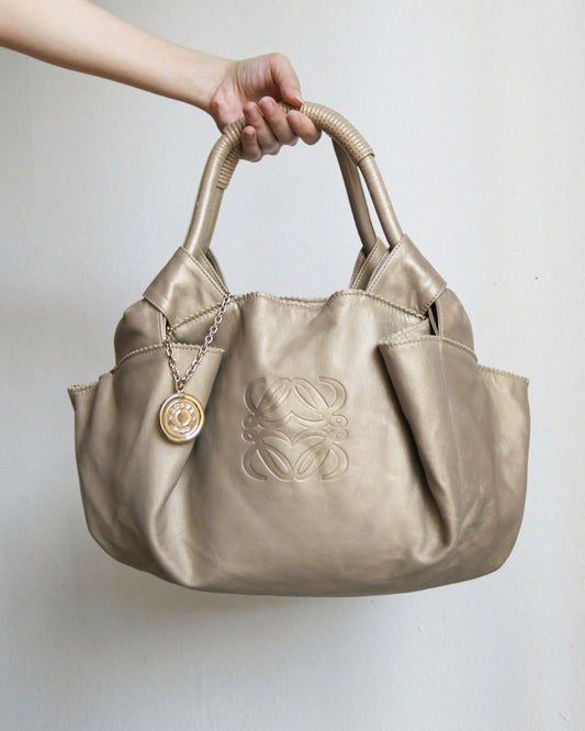 Loewe metallic Nappa Aire hobo bag