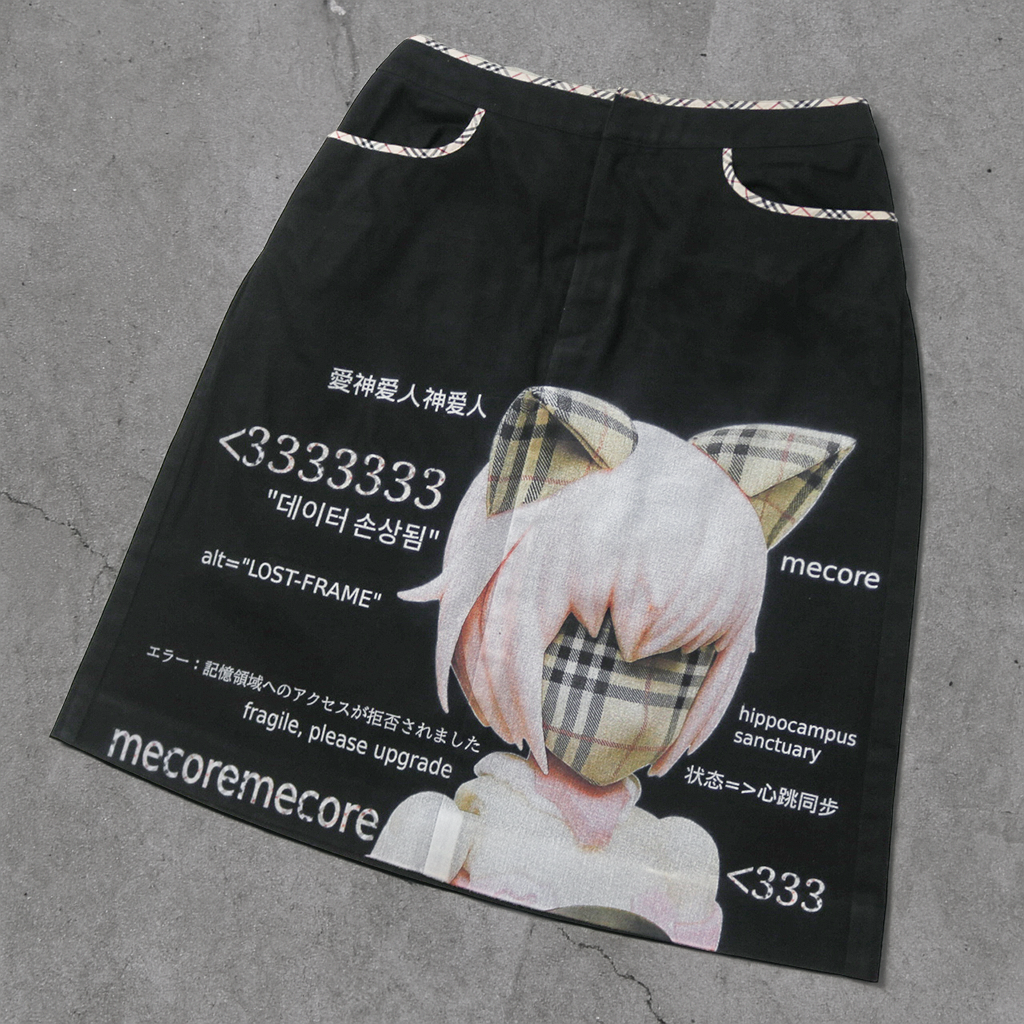 reworked Burberry skirt