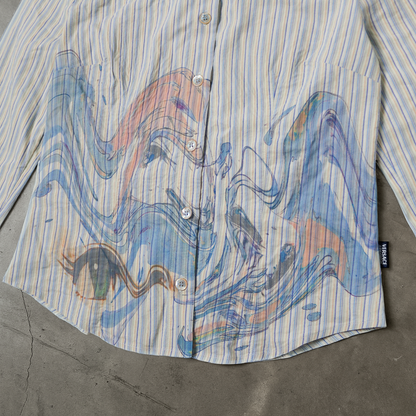 reworked Versace striped shirt