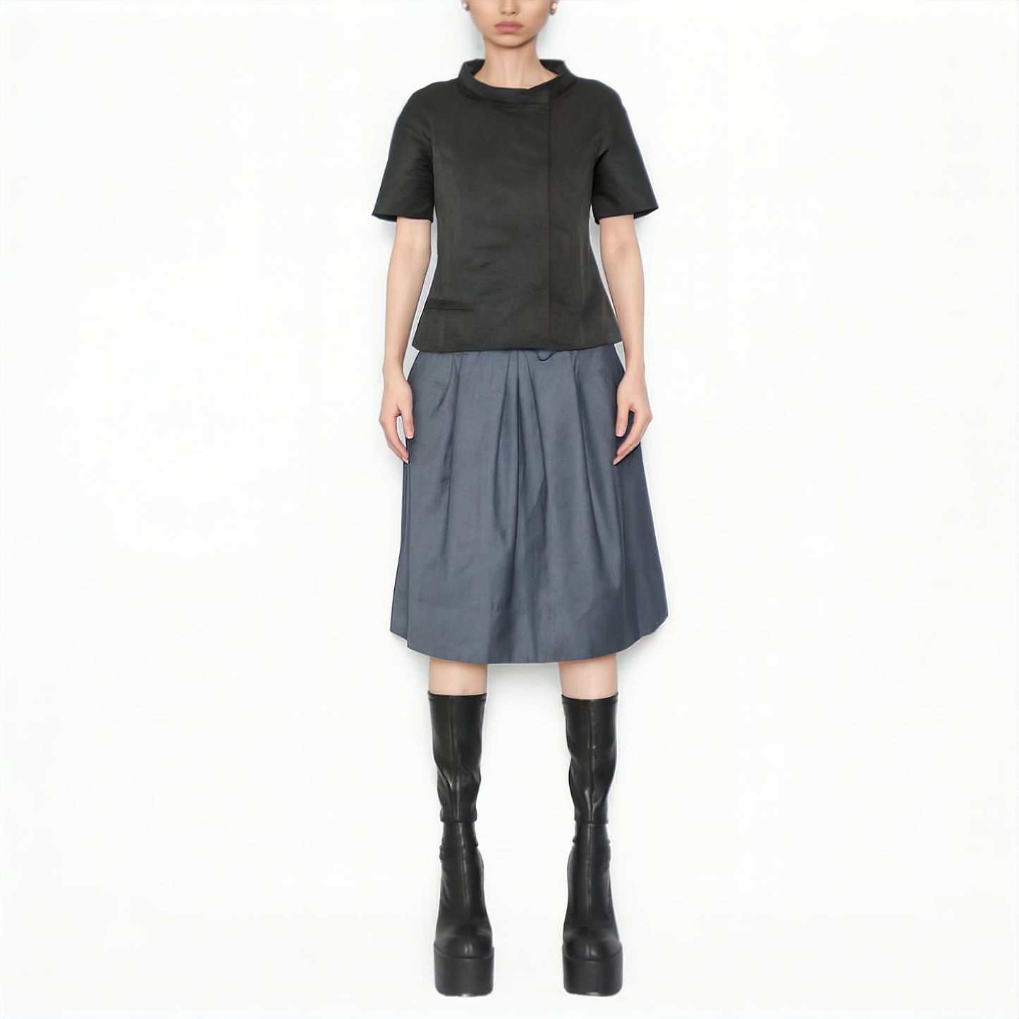 off-centre stand collar jacket