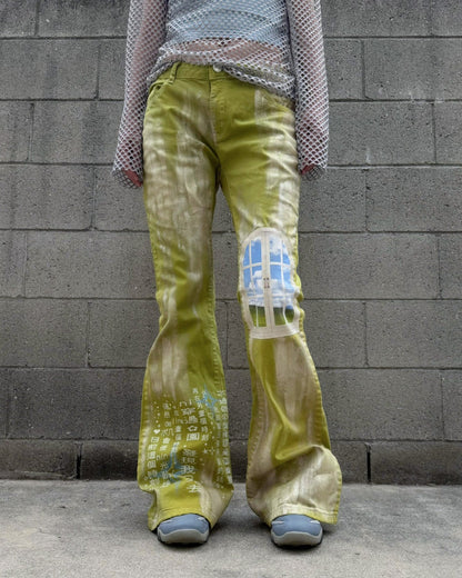 1 of 1 reworked low rise flared pants - size 27