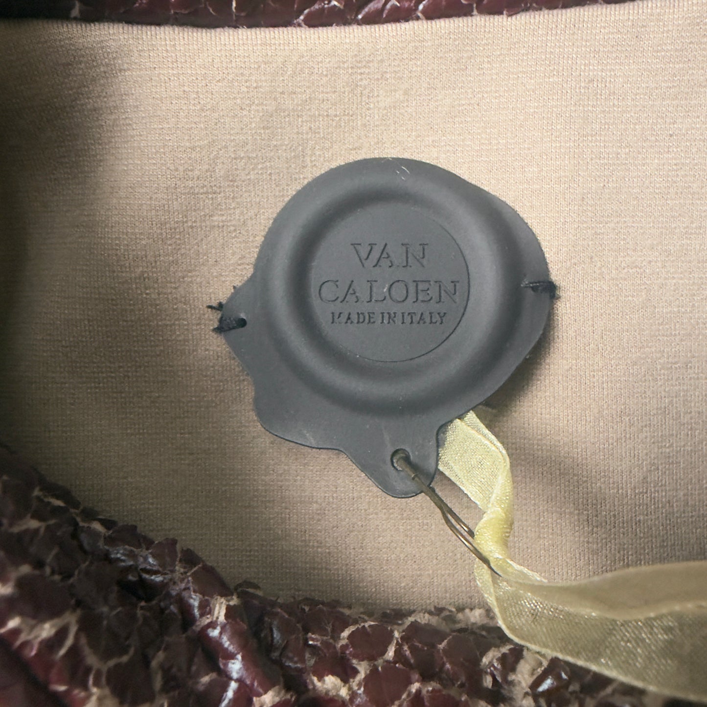 Van Caloen distressed leather biker jacket - Size 38