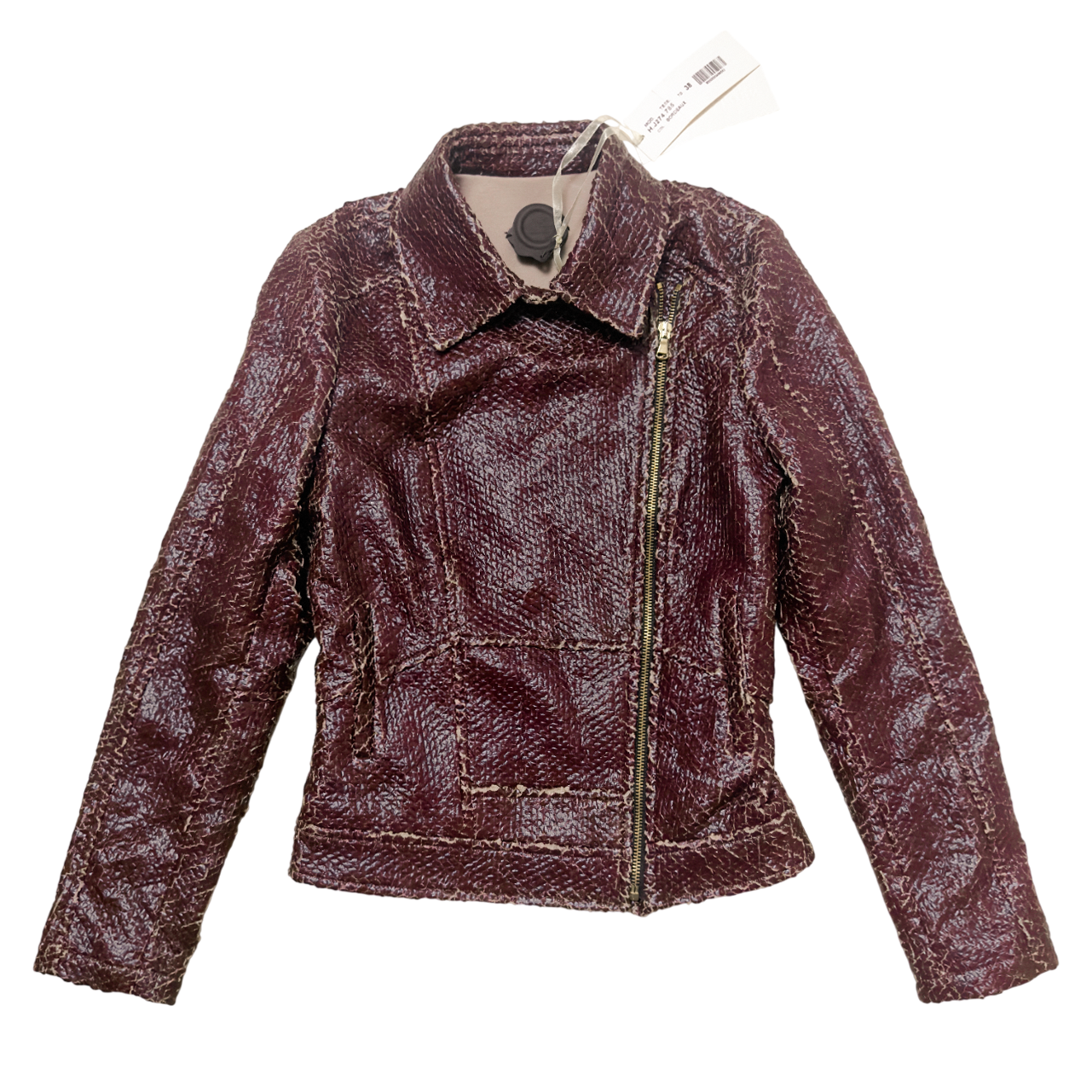 Van Caloen distressed leather biker jacket - Size 38