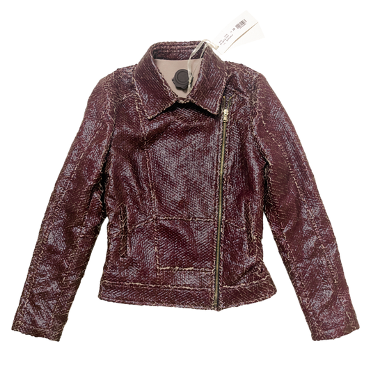 Van Caloen distressed leather biker jacket - Size 38