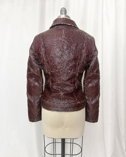 Van Caloen distressed leather biker jacket - Size 38