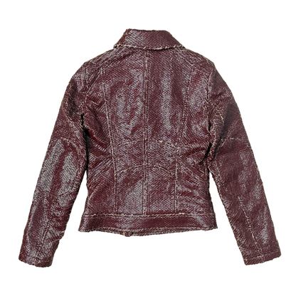 Van Caloen distressed leather biker jacket - Size 38