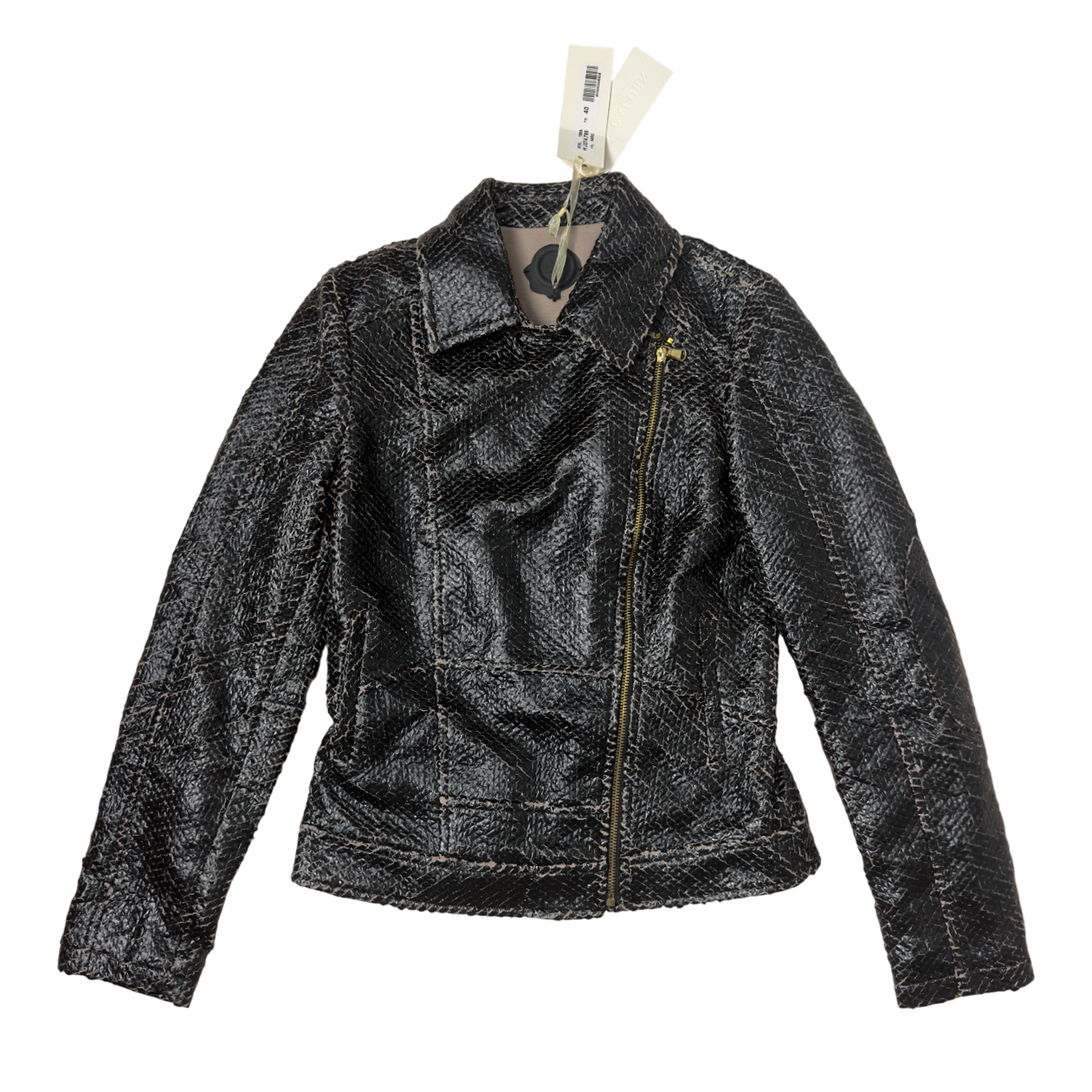 Van Caloen distressed leather biker jacket - Size 40
