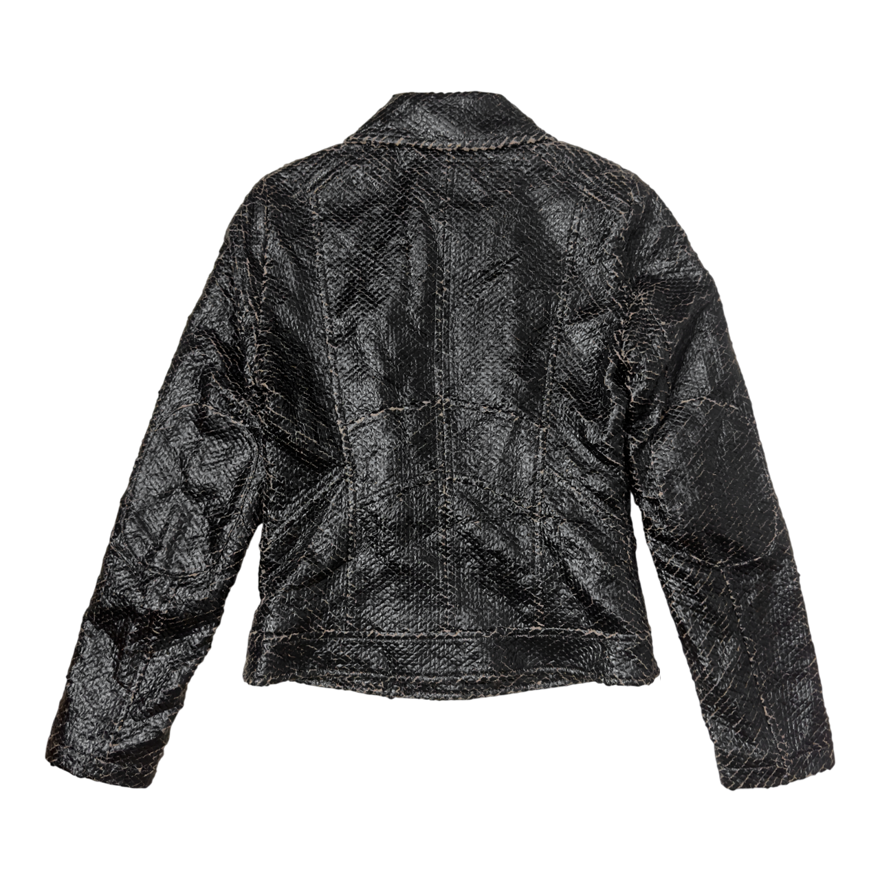 Van Caloen distressed leather biker jacket - Size 40