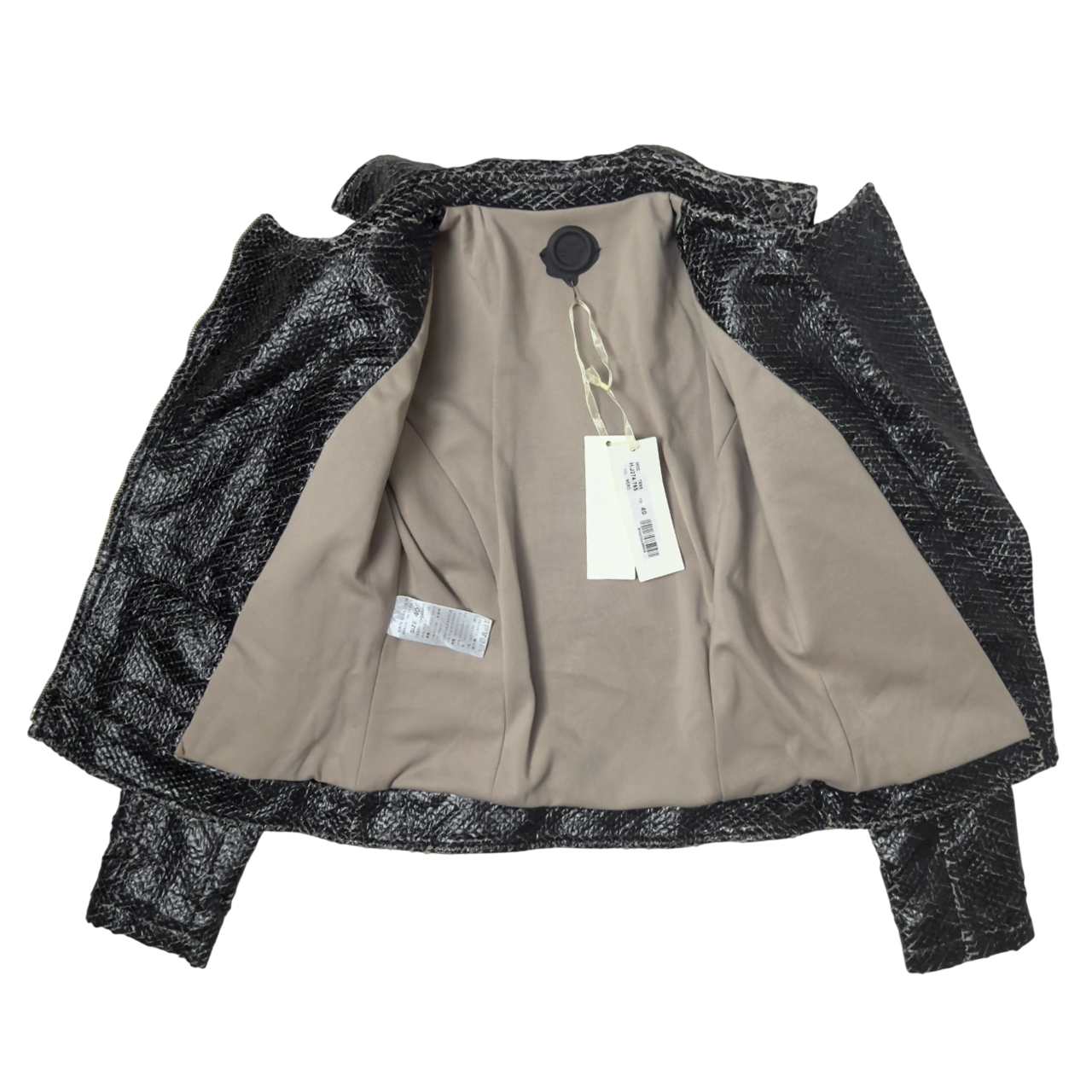 Van Caloen distressed leather biker jacket - Size 40