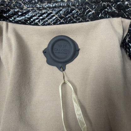 Van Caloen distressed leather biker jacket - Size 40