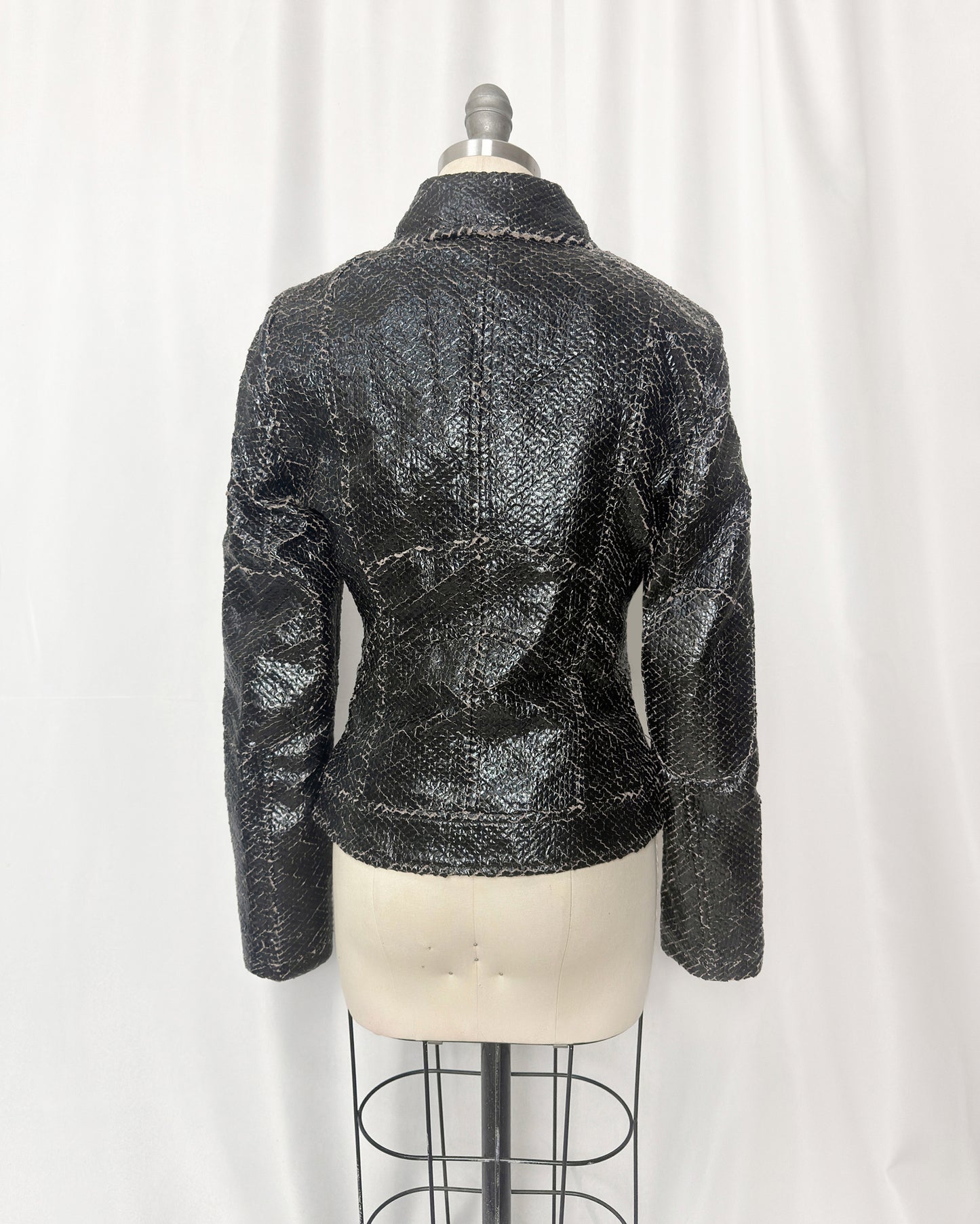 Van Caloen distressed leather biker jacket - Size 40
