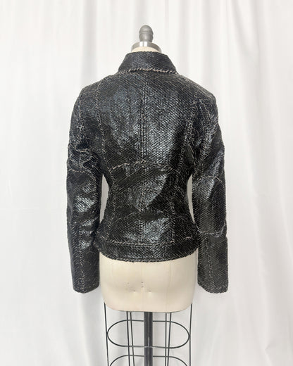 Van Caloen distressed leather biker jacket - Size 40