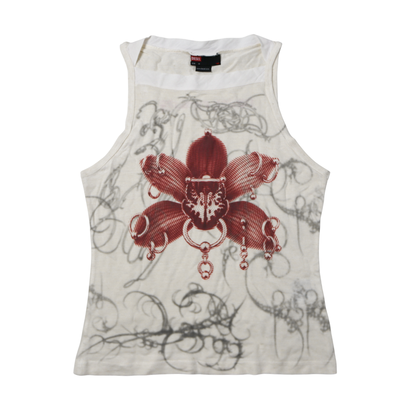 reworked Diesel semi sheer tank top