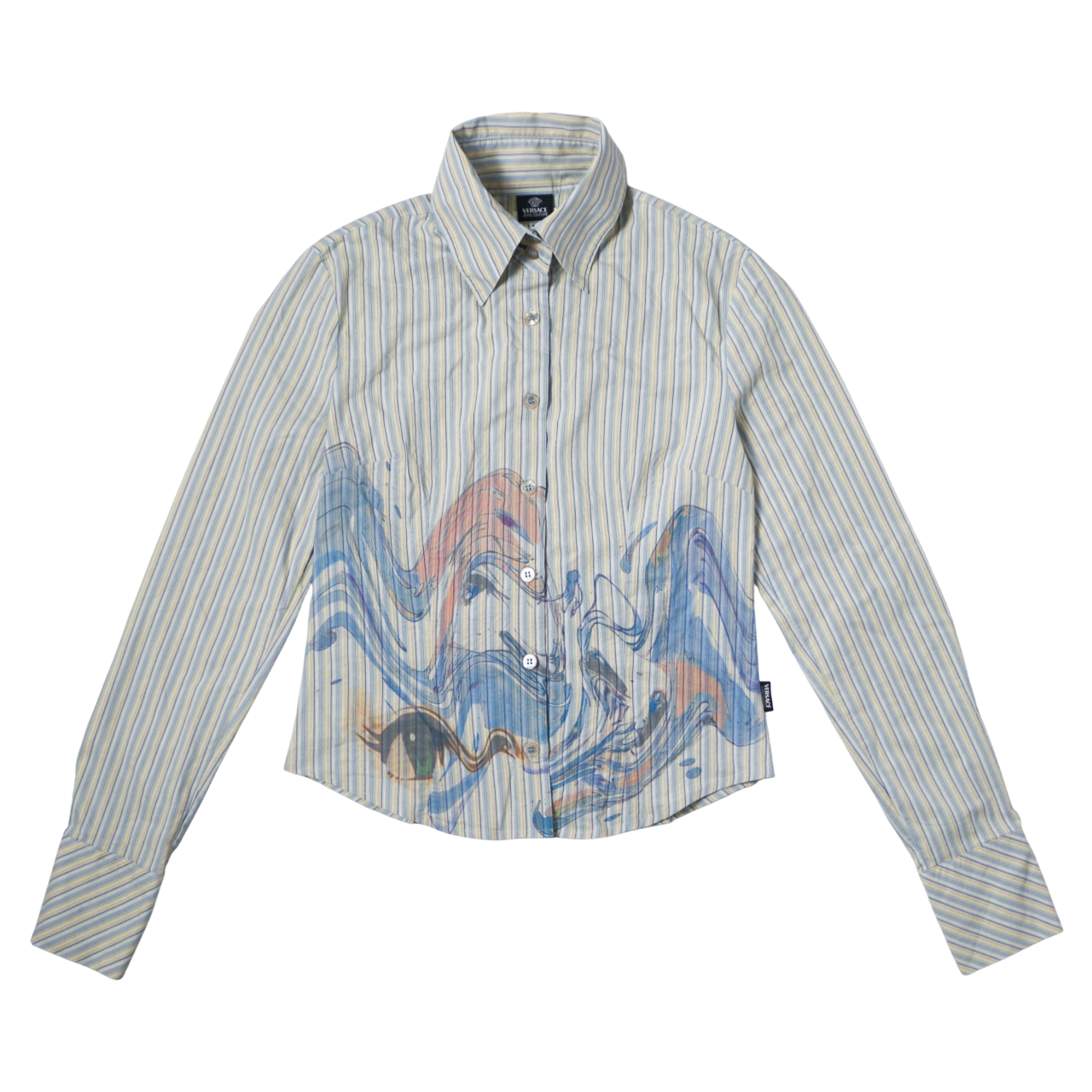 reworked Versace striped shirt