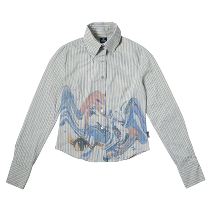 reworked Versace striped shirt