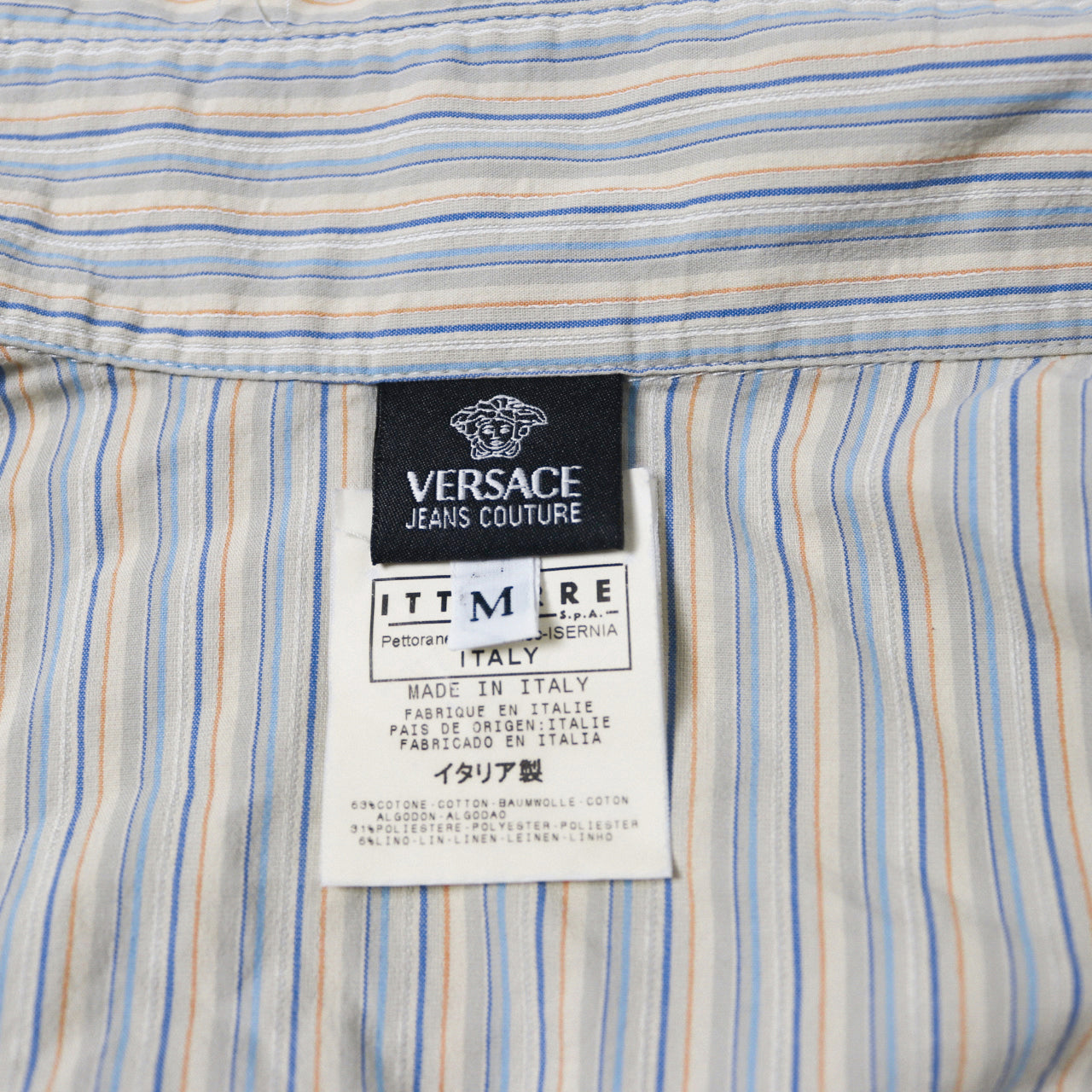 reworked Versace striped shirt