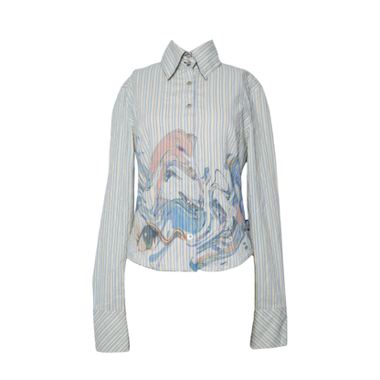 reworked Versace striped shirt