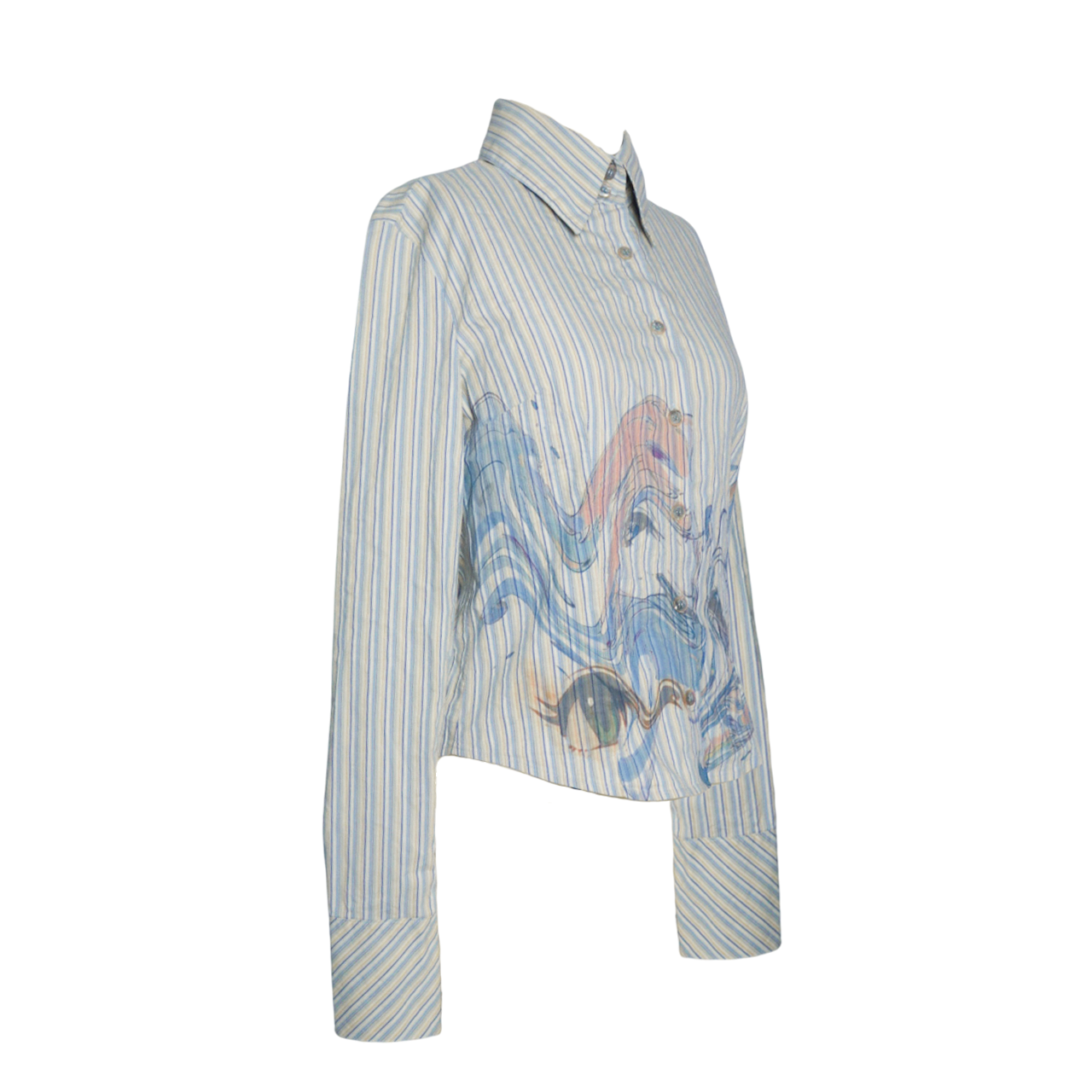 reworked Versace striped shirt