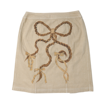 reworked Burberry midi skirt