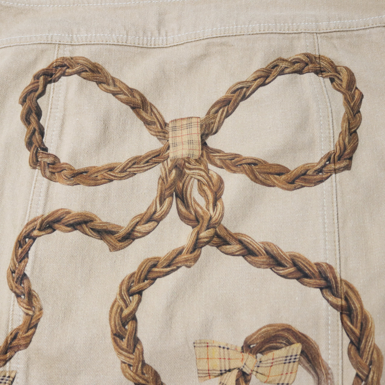 reworked Burberry midi skirt