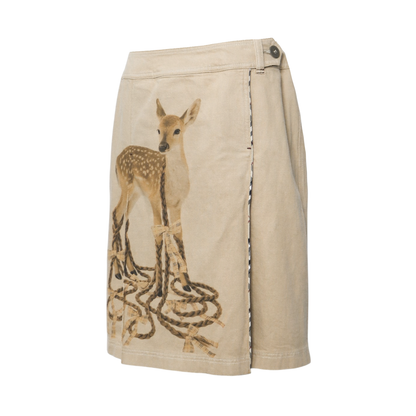 reworked Burberry midi skirt