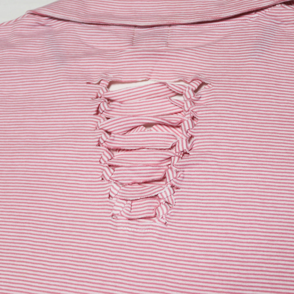 reworked Miss Sixty striped knit polo