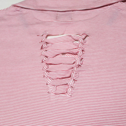 reworked Miss Sixty striped knit polo