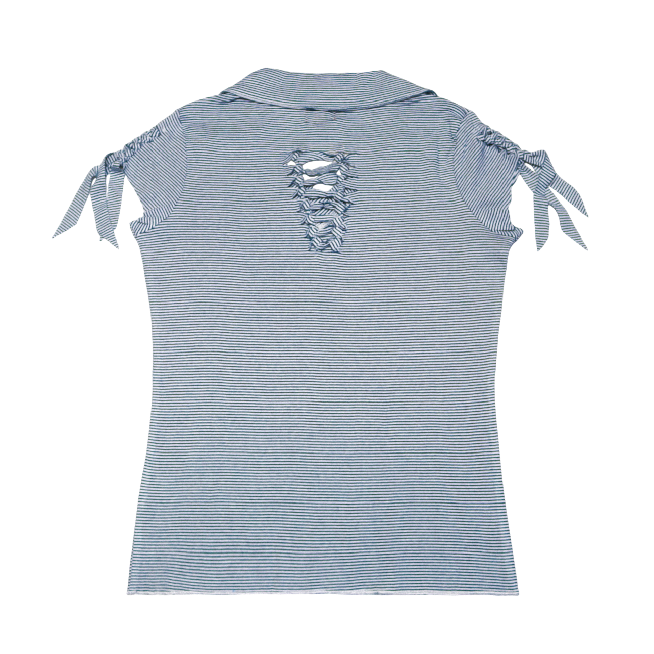 reworked Miss Sixty striped knit polo