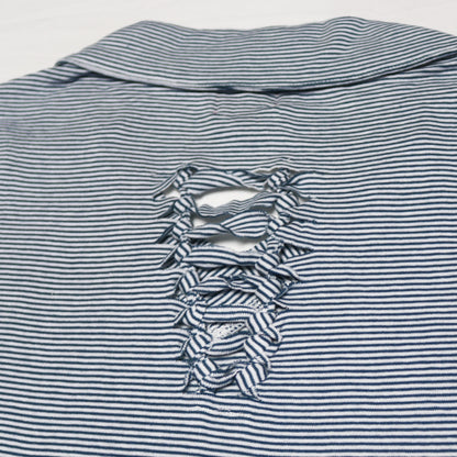 reworked Miss Sixty striped knit polo
