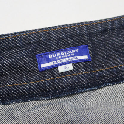 reworked Burberry denim midi skirt