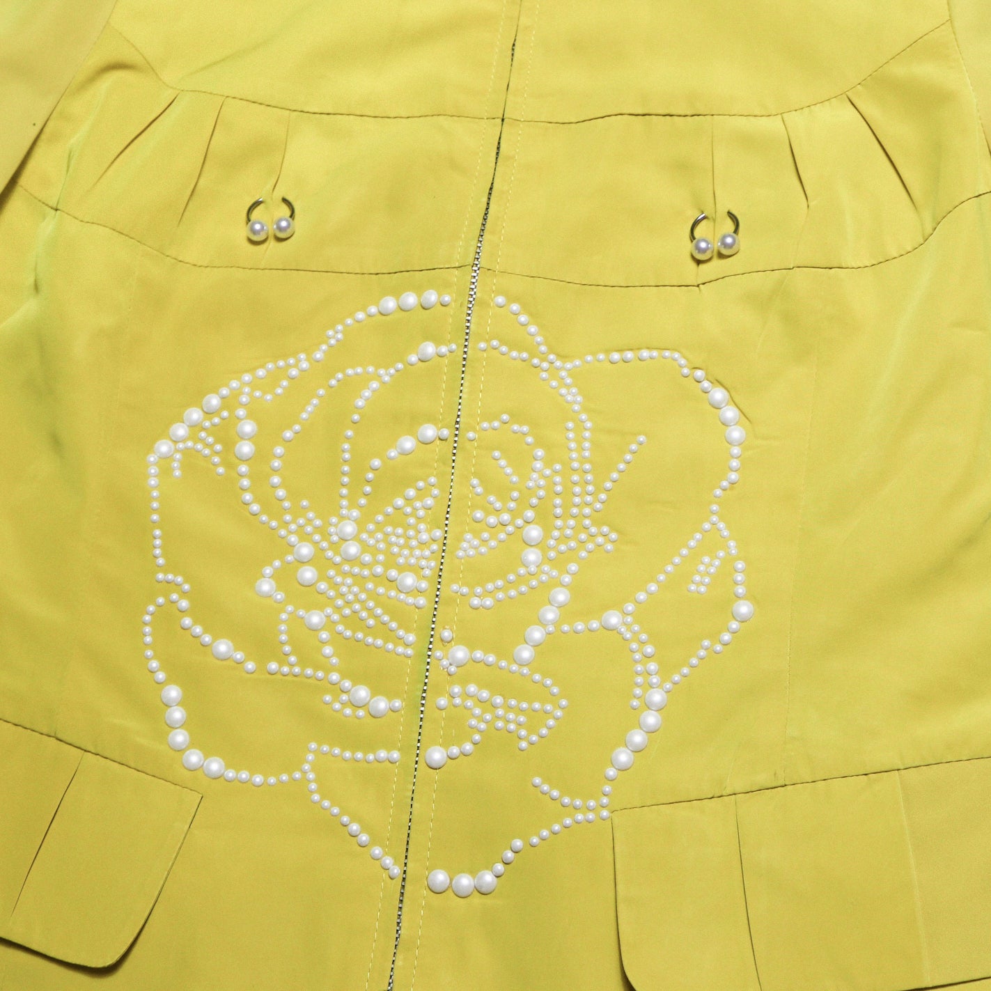 pearl embellished zip jacket