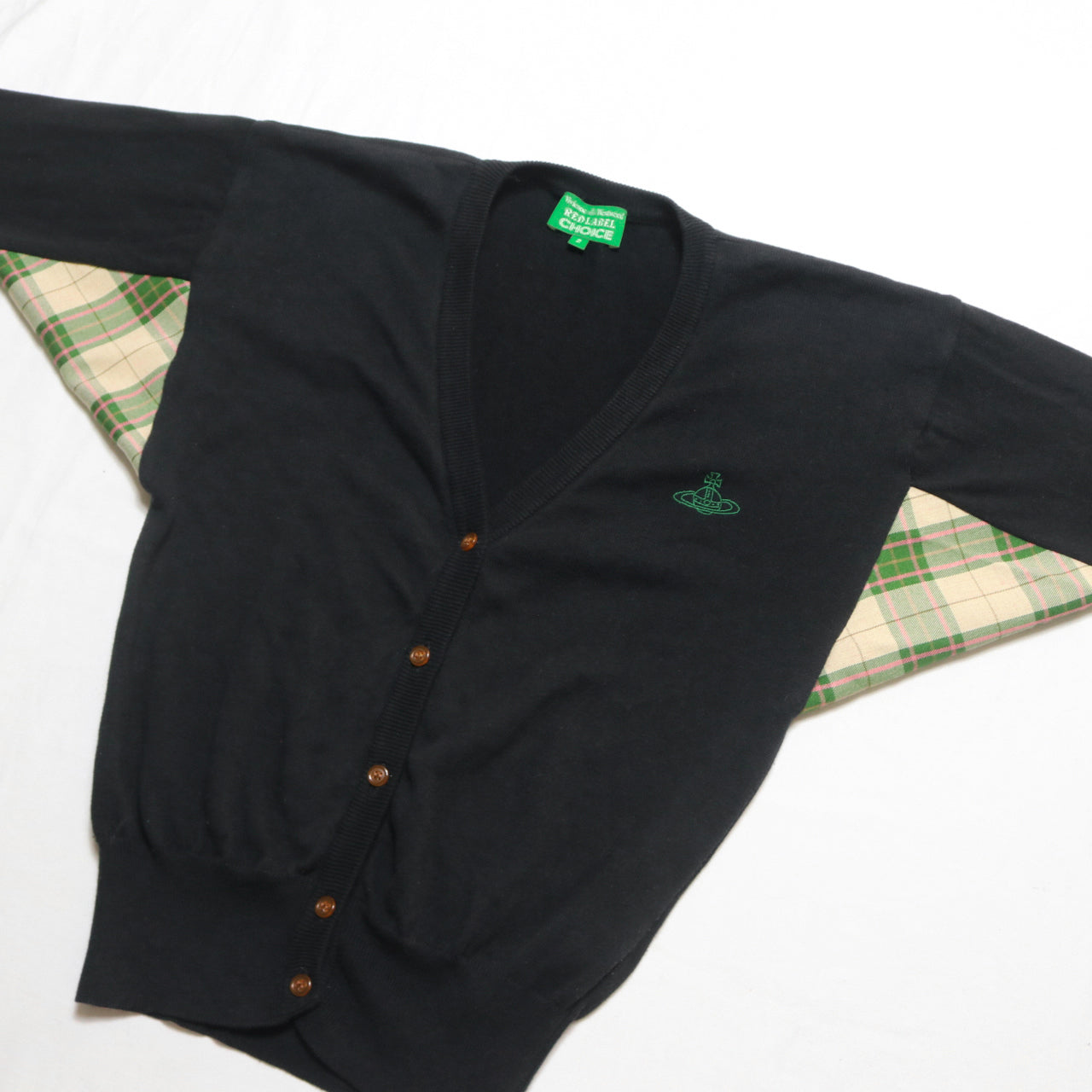 reworked Vivienne Westwood cardigan and skirt set