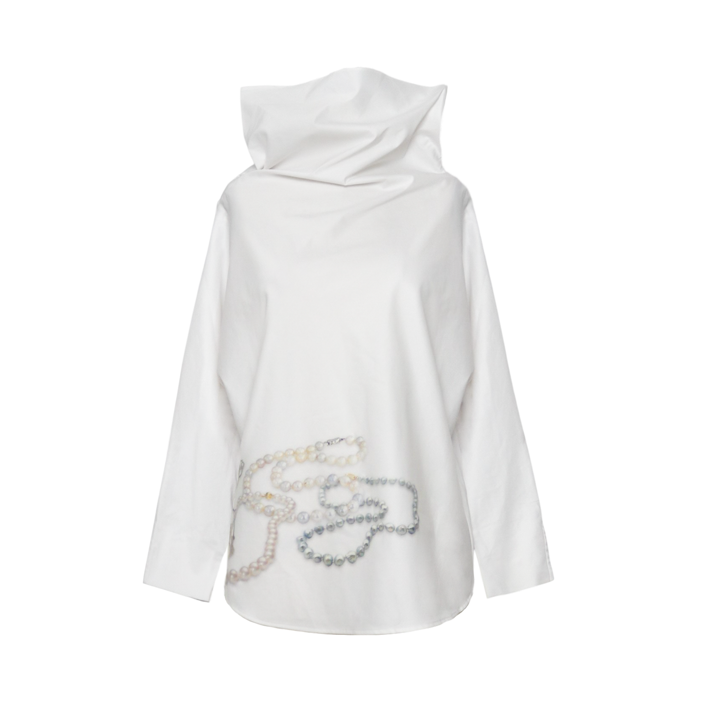 pearl chain crisp blouse