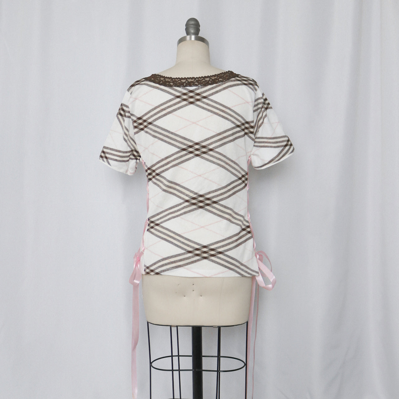 reworked Burberry ribbon T-shirt