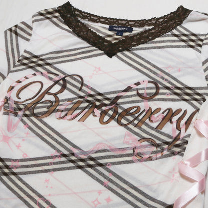 reworked Burberry ribbon T-shirt