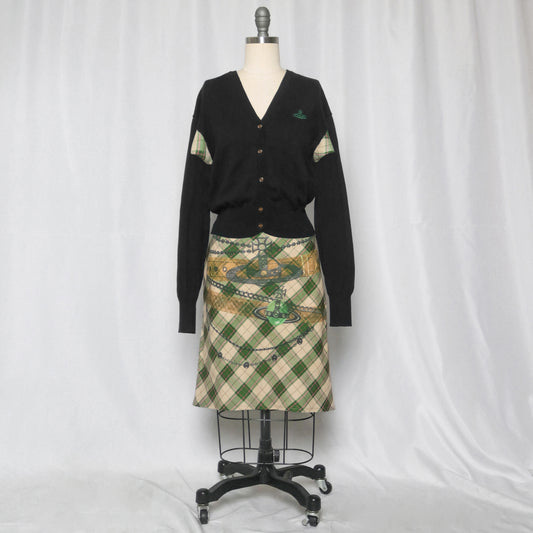 reworked Vivienne Westwood cardigan and skirt set