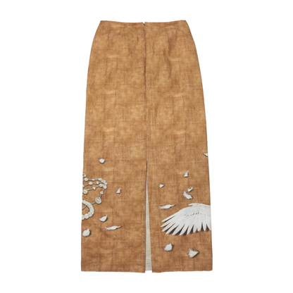 woodgrain maxi skirt