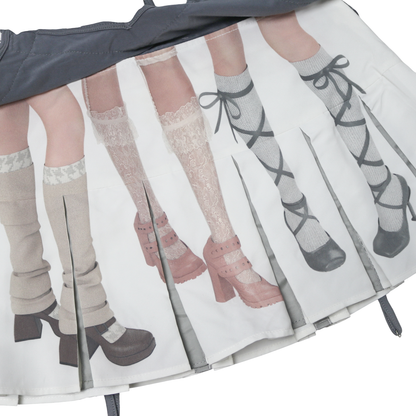 garter layered pleated skirt