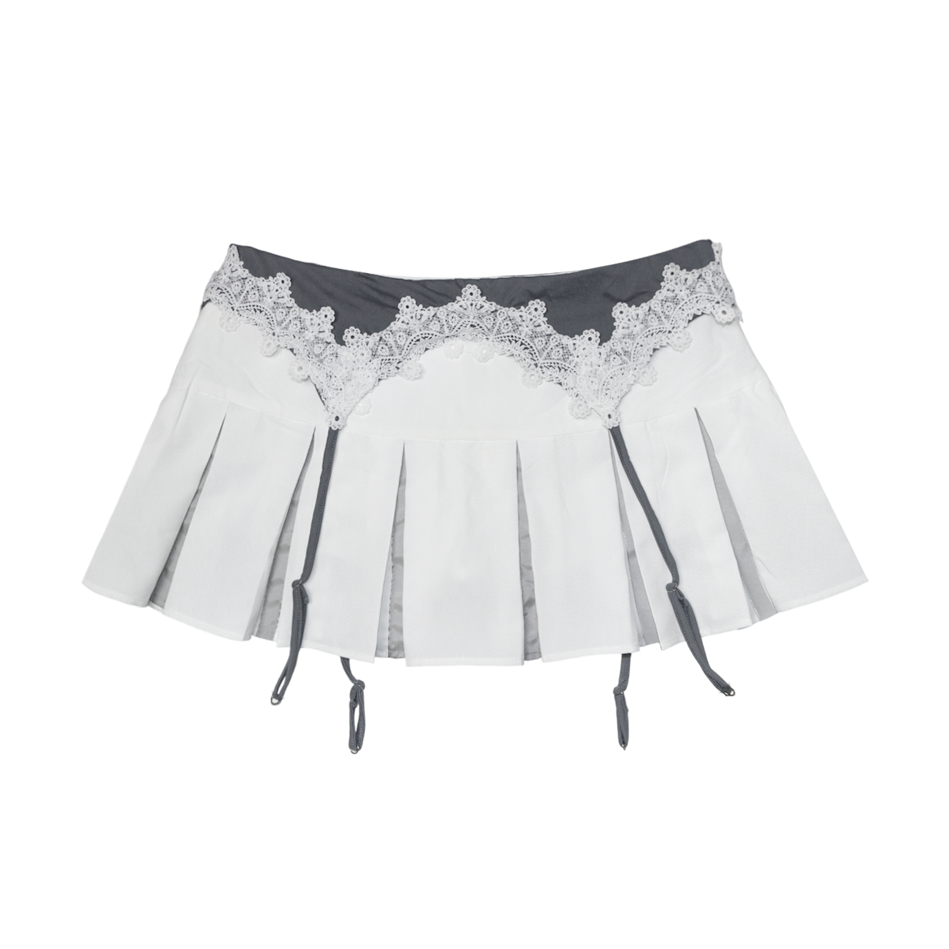 garter layered pleated skirt